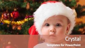  Presentation with baby girl - Theme featuring portrait of a cheerful baby background and a coral colored foreground