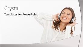  Presentation with music business - Amazing theme having portrait-of-a-cheerful-young backdrop and a white colored foreground
