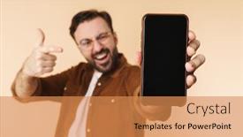  Presentation with cheerful - Colorful presentation theme enhanced with portrait-of-a-cheerful-young backdrop and a coral colored foreground