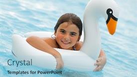  Presentation with aqua - Amazing PPT theme having portrait-of-a-cheerful backdrop and a light blue colored foreground