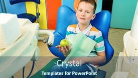  Presentation with child medicine - Colorful PPT theme enhanced with portrait-of-a-child-boy backdrop and a ocean colored foreground