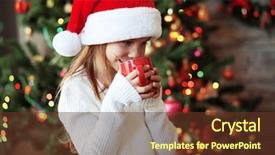  Presentation with child tree - Colorful slide deck enhanced with ligts - portrait of a child drinking backdrop and a tawny brown colored foreground