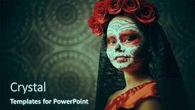  Presentation with day dead - Audience pleasing presentation theme consisting of muertos day of the dead backdrop and a forest green colored foreground