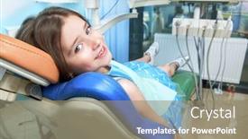  Presentation with child medicine - Cool new slide deck with portrait-of-a-child-girl backdrop and a gray colored foreground