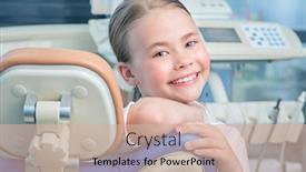  Presentation with child medicine - PPT theme featuring portrait-of-a-child-girl background and a soft green colored foreground