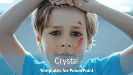  Presentation with fall - PPT theme with portrait-of-a-child background and a teal colored foreground