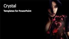  Presentation with beauty - PPT theme consisting of portrait of a chinese beauty background and a black colored foreground