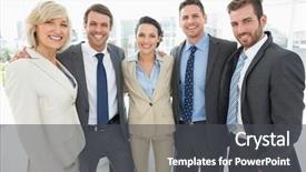  Presentation with confident - Audience pleasing slide set consisting of portrait of a confident business backdrop and a dark gray colored foreground