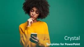  Presentation with young woman diagnosis of sti - Audience pleasing presentation consisting of portrait-of-a-confused-young backdrop and a ocean colored foreground