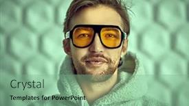  Presentation with cool - Colorful PPT theme enhanced with portrait-of-a-cool-young backdrop and a seafoam green colored foreground