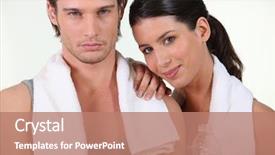  Presentation with athletes - Beautiful presentation featuring portrait of a couple of athletes backdrop and a coral colored foreground