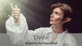  Presentation with fantasy tale - PPT layouts enhanced with portrait-of-a-courageous-young background and a light gray colored foreground