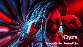  Presentation with disco - PPT layouts featuring portrait of a crazy disco background and a  colored foreground