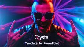  Presentation with simple and light colors - Slides enhanced with portrait of a crazy disco background and a wine colored foreground