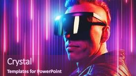  Presentation with disco - PPT layouts enhanced with portrait of a crazy disco background and a violet colored foreground