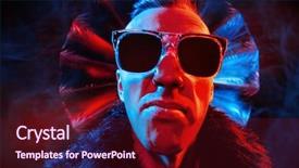  Presentation with simple and light colors - PPT theme enhanced with portrait of a crazy disco background and a  colored foreground