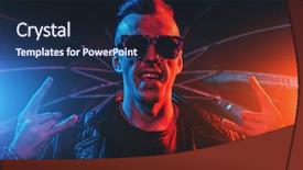  Presentation with light colors for solid waste - Beautiful presentation theme featuring portrait of a crazy disco backdrop and a  colored foreground