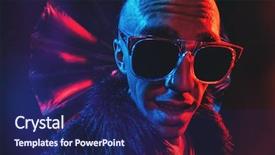  Presentation with light colors for solid waste - Amazing slide deck having portrait of a crazy disco backdrop and a  colored foreground