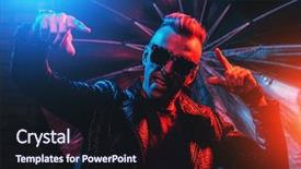  Presentation with disco - Slide set featuring portrait of a crazy disco background and a wine colored foreground