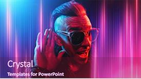  Presentation with light colors steel structure - Beautiful PPT theme featuring portrait of a crazy disco backdrop and a wine colored foreground