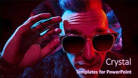  Presentation with disco - Cool new slides with portrait-of-a-crazy-disco backdrop and a wine colored foreground