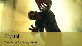  Presentation with scary halloween - Presentation consisting of portrait of a creepy scary background and a gold colored foreground