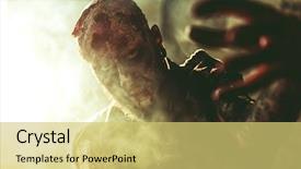  Presentation with scary halloween - Cool new presentation theme with portrait of a creepy scary backdrop and a yellow colored foreground