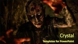  Presentation with scary halloween - Presentation theme having portrait of a creepy scary background and a wine colored foreground