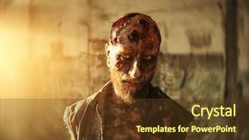  Presentation with scary halloween - PPT theme enhanced with portrait of a creepy scary background and a tawny brown colored foreground