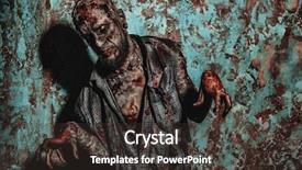  Presentation with scary halloween - Presentation design consisting of portrait of a creepy scary background and a dark gray colored foreground