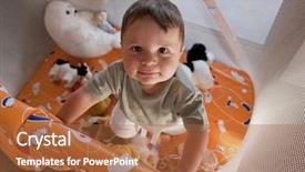  Presentation with cute baby - PPT layouts with portrait of a cute baby in playpen background and a red colored foreground