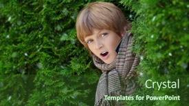  Presentation with green fashion - Slides featuring portrait-of-a-cute-blond background and a tawny brown colored foreground