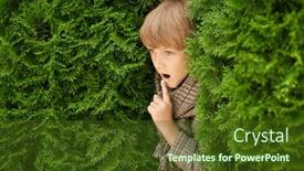  Presentation with green fashion - Presentation theme consisting of portrait-of-a-cute-blond background and a tawny brown colored foreground