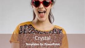  Presentation with cute - Presentation design enhanced with portrait-of-a-cute-brunnet background and a coral colored foreground