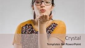  Presentation with cute - Amazing presentation design having portrait-of-a-cute-brunnet backdrop and a mint green colored foreground