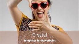  Presentation with cute - Presentation theme consisting of portrait-of-a-cute-brunnet background and a coral colored foreground