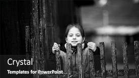  Presentation with black girl - Presentation theme consisting of portrait-of-a-cute-girl background and a dark gray colored foreground