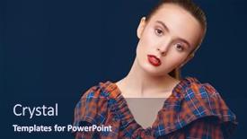  Presentation with country western - Beautiful slides featuring portrait-of-a-cute-girl backdrop and a navy blue colored foreground