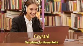  Presentation with education cute - PPT theme having portrait-of-a-cute-girl background and a tawny brown colored foreground