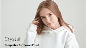  Presentation with fair - Slide set having portrait-of-a-cute-girl background and a light gray colored foreground