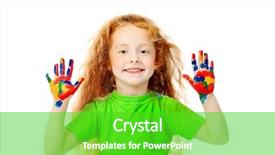  Presentation with education cute - Audience pleasing theme consisting of cute girl enjoying her painting backdrop and a shamrock green colored foreground