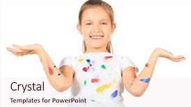  Presentation with education cute - PPT layouts featuring cute girl enjoying her painting background and a lemonade colored foreground