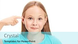  Presentation with education cute - Audience pleasing presentation theme consisting of portrait-of-a-cute-happy backdrop and a arctic colored foreground