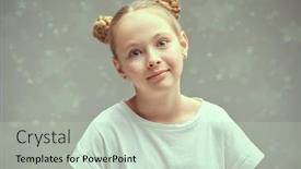  Presentation with glitter - Slide set having portrait-of-a-cute-happy background and a soft green colored foreground