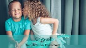  Presentation with ukulele - PPT theme having kids sitting ouddoor with ukulele background and a teal colored foreground