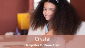  Presentation with curly hair - Colorful presentation enhanced with portrait-of-a-cute-multiracial backdrop and a coral colored foreground