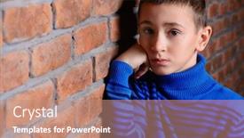  Presentation with brick wall - Theme having portrait-of-a-cute-nine background and a coral colored foreground