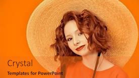  Presentation with emotions - Theme enhanced with portrait-of-a-cute-romantic background and a gold colored foreground