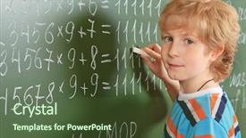 Presentation with classroom - Cool new theme with portrait of a cute schoolboy backdrop and a  colored foreground