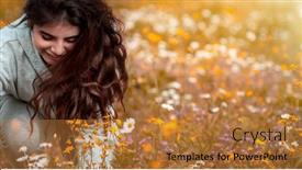  Presentation with nature countryside - Colorful PPT layouts enhanced with portrait-of-a-cute-teen backdrop and a gold colored foreground